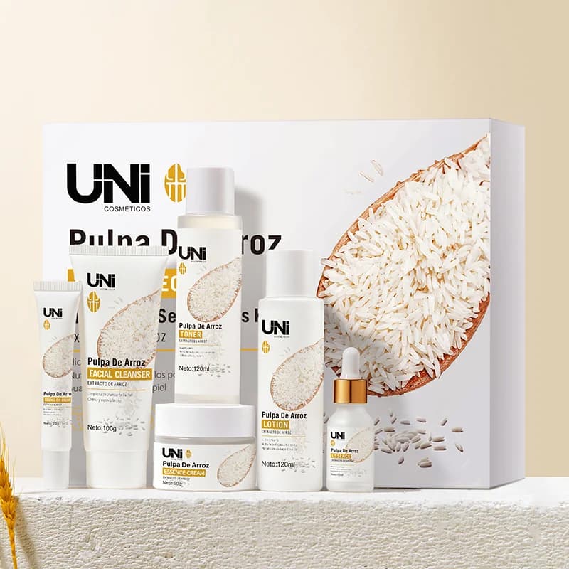 Kit ritual facial UNI Pulpa de Arroz de seis piezas