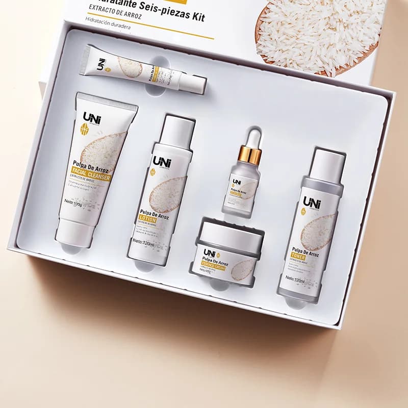 Kit ritual facial UNI Pulpa de Arroz de seis piezas, vista 2